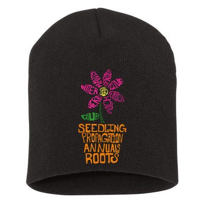 Flower And Garden Pot Words Design For Gardeners Garden Short Acrylic Beanie