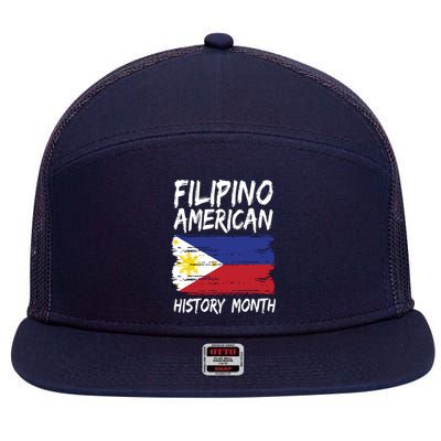 Filipino American History Month | Philippines Flag 7 Panel Mesh Trucker Snapback Hat