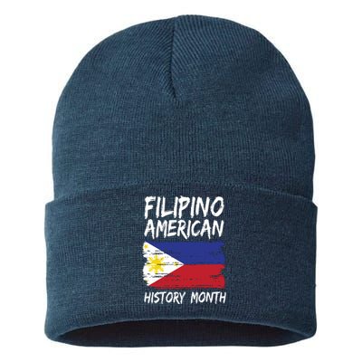 Filipino American History Month | Philippines Flag Sustainable Knit Beanie