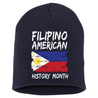 Filipino American History Month | Philippines Flag Short Acrylic Beanie