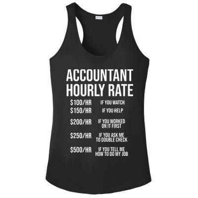 Funny Accountant Hourly Rate Accounting CPA Humor Ladies PosiCharge Competitor Racerback Tank