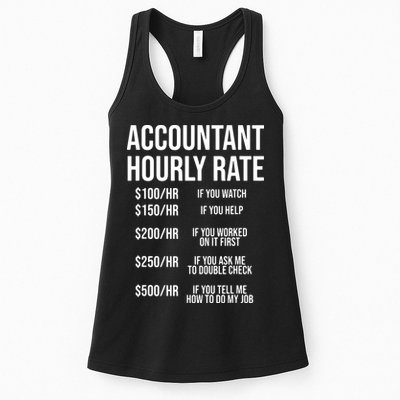 Funny Accountant Hourly Rate Accounting CPA Humor Womens Tank Top