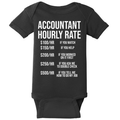 Funny Accountant Hourly Rate Accounting CPA Humor Baby Bodysuit