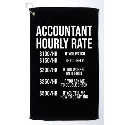 Funny Accountant Hourly Rate Accounting CPA Humor Golf Towel