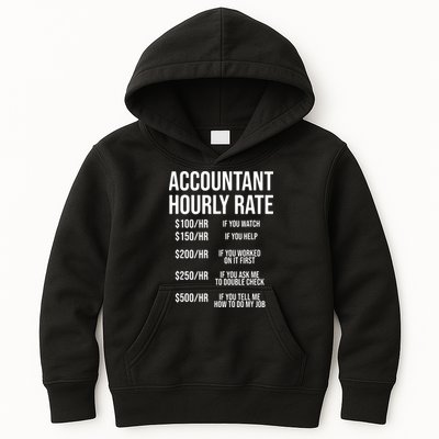 Funny Accountant Hourly Rate Accounting CPA Humor Kids Hoodie