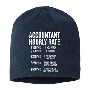 Funny Accountant Hourly Rate Accounting CPA Humor Sustainable Beanie