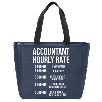 Funny Accountant Hourly Rate Accounting CPA Humor Zip Tote Bag