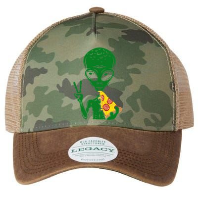 Funny Alien Head Eating Pizza Ufo Extraterrestrial Legacy Tie Dye Trucker Hat