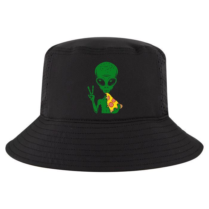Funny Alien Head Eating Pizza Ufo Extraterrestrial Cool Comfort Performance Bucket Hat