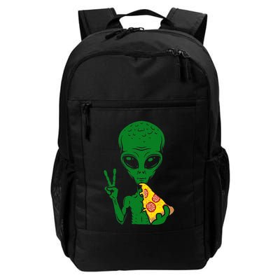 Funny Alien Head Eating Pizza Ufo Extraterrestrial Backpack