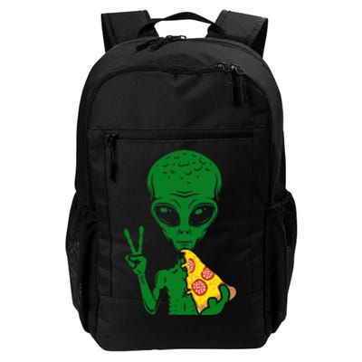 Funny Alien Head Eating Pizza Ufo Extraterrestrial Daily Commute Backpack