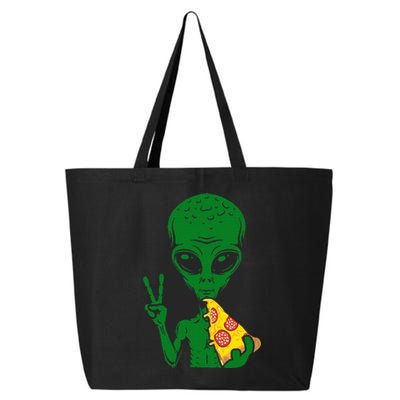 Funny Alien Head Eating Pizza Ufo Extraterrestrial 25L Jumbo Tote