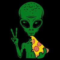 Funny Alien Head Eating Pizza Ufo Extraterrestrial Zip Tote Bag