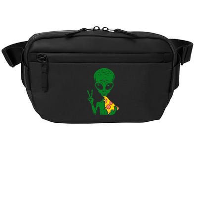 Funny Alien Head Eating Pizza Ufo Extraterrestrial Crossbody Pack