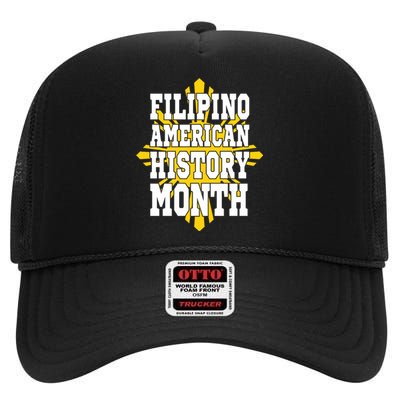 Filipino American History Month High Crown Mesh Back Trucker Hat