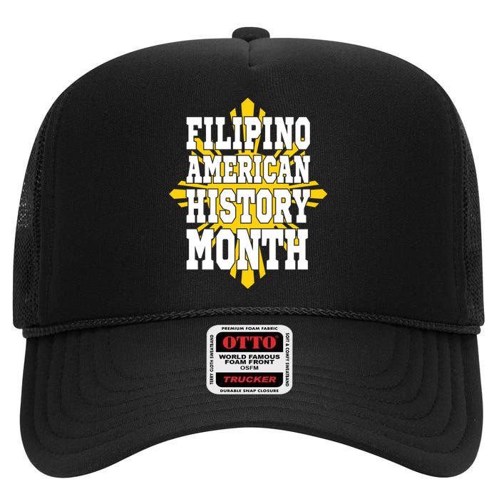 Filipino American History Month High Crown Mesh Back Trucker Hat