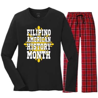 Filipino American History Month Women's Long Sleeve Flannel Pajama Set 