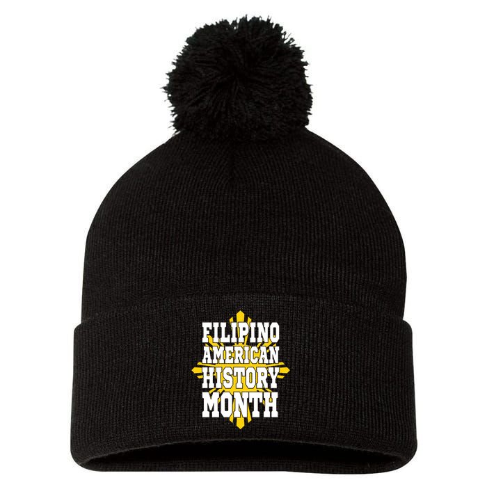 Filipino American History Month Pom Pom 12in Knit Beanie