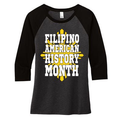 Filipino American History Month Women's Tri-Blend 3/4-Sleeve Raglan Shirt