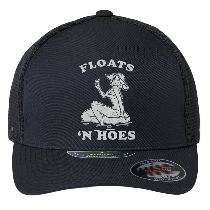 Floats And Hoes Funny Float Trip Tubing River Float Flexfit Unipanel Trucker Cap