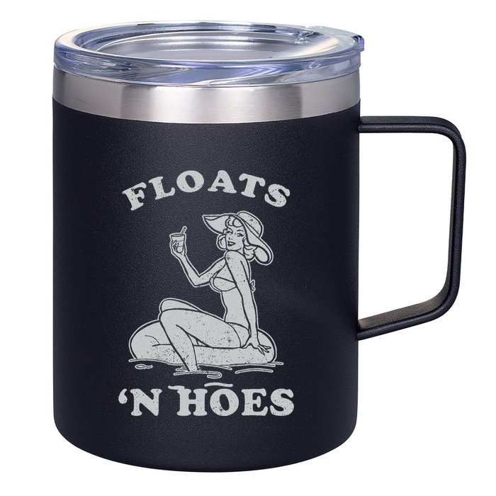 Floats And Hoes Funny Float Trip Tubing River Float 12oz Stainless Steel Coffee Mug