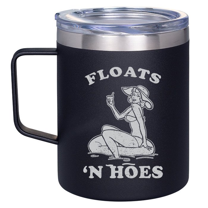 Floats And Hoes Funny Float Trip Tubing River Float 12oz Stainless Steel Coffee Mug