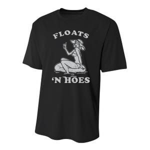 Floats And Hoes Funny Float Trip Tubing River Float Youth Performance Sprint T-Shirt