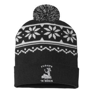 Floats And Hoes Funny Float Trip Tubing River Float USA-Made Snowflake Beanie