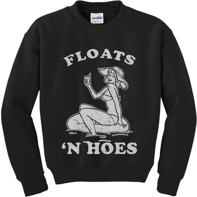 Floats And Hoes Funny Float Trip Tubing River Float Kids Sweatshirt