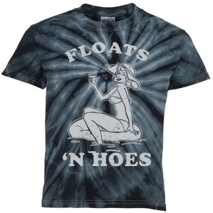 Floats And Hoes Funny Float Trip Tubing River Float Kids Tie-Dye T-Shirt