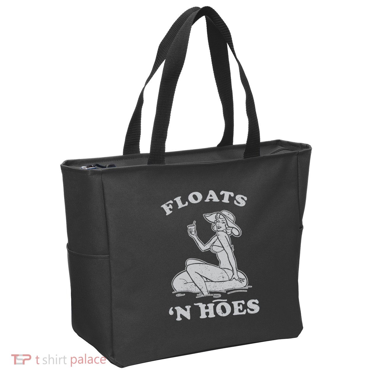 Floats And Hoes Funny Float Trip Tubing River Float Zip Tote Bag