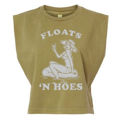 Floats And Hoes Funny Float Trip Tubing River Float Garment-Dyed Women's Muscle Tee