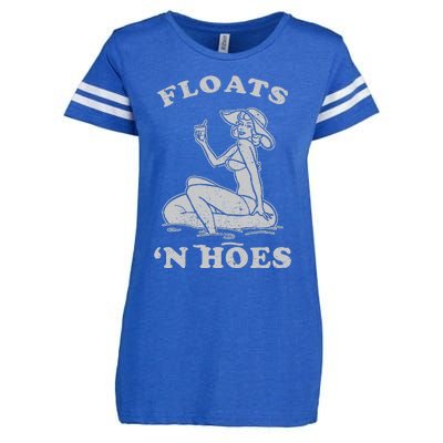 Floats And Hoes Funny Float Trip Tubing River Float Enza Ladies Jersey Football T-Shirt