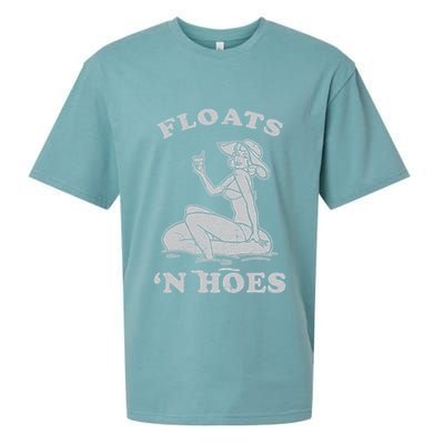 Floats And Hoes Funny Float Trip Tubing River Float Sueded Cloud Jersey T-Shirt