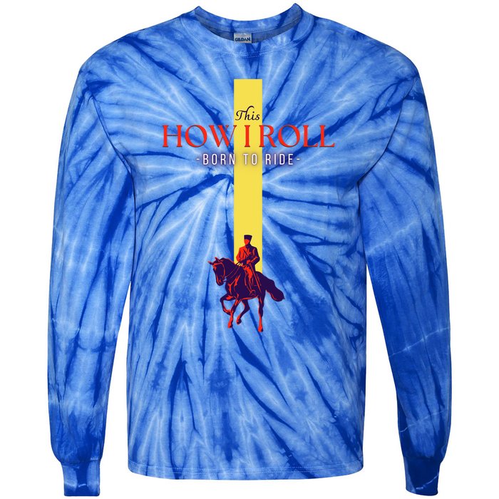 Funny Amish Horse And Buggy This Is How I Roll Cool Gift Tie-Dye Long Sleeve Shirt