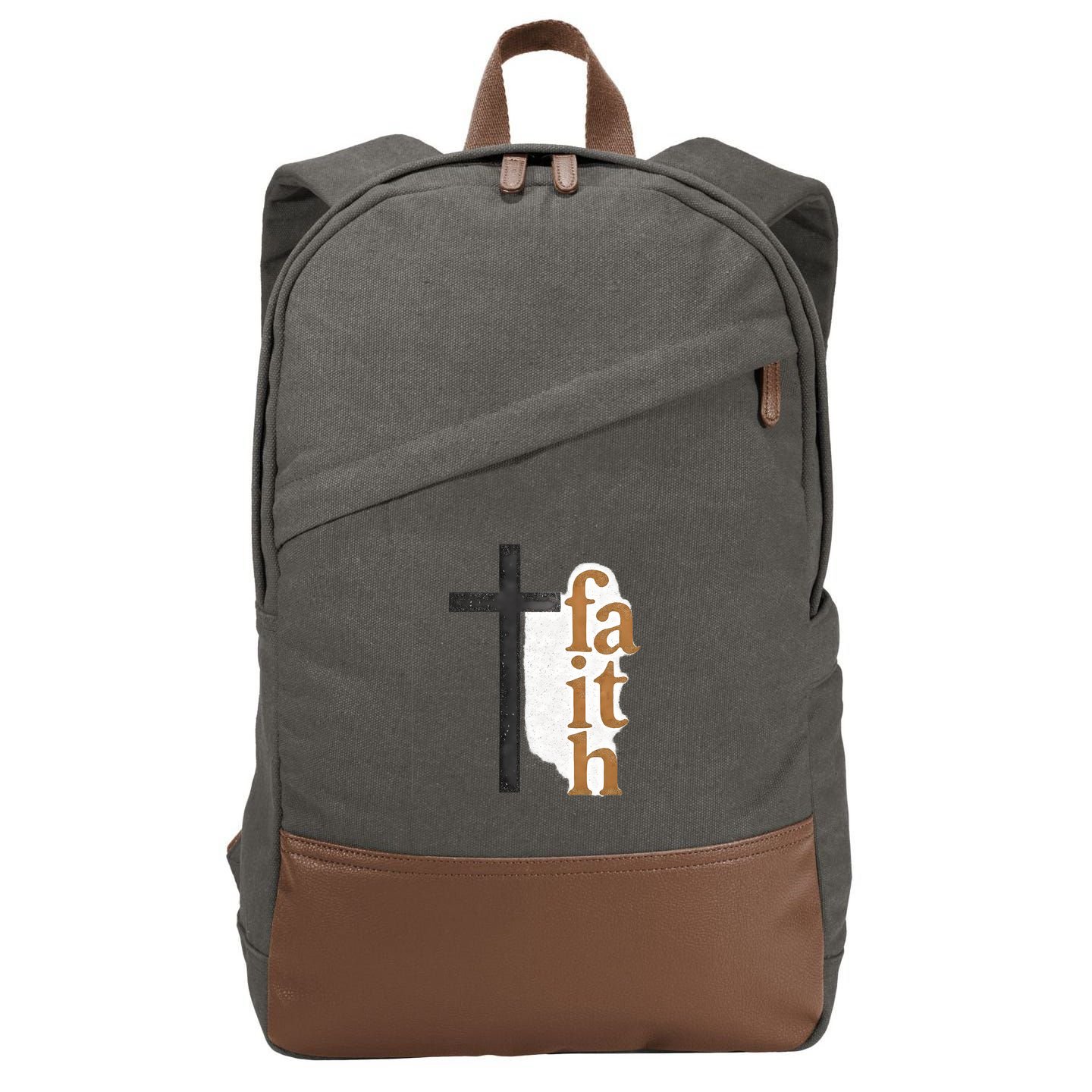 Faith and Hope Cotton Canvas Backpack