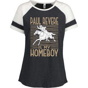 Funny American History Cute Gift Paul Revere Novelty Gift Enza Ladies Jersey Colorblock Tee