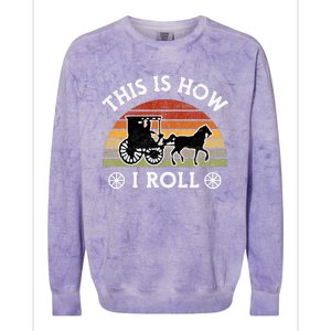 Funny Amish Horse & Buggy This Is How I Roll Lancaster Pa. Colorblast Crewneck Sweatshirt