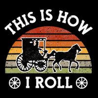 Funny Amish Horse & Buggy This Is How I Roll Lancaster Pa. 16 in Basic Backpack