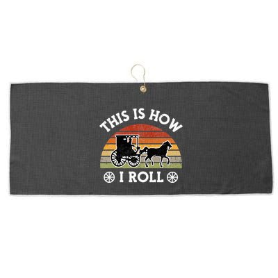 Funny Amish Horse & Buggy This Is How I Roll Lancaster Pa. Large Microfiber Waffle Golf Towel