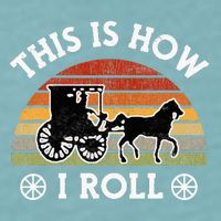 Funny Amish Horse & Buggy This Is How I Roll Lancaster Pa. Sueded Cloud Jersey T-Shirt