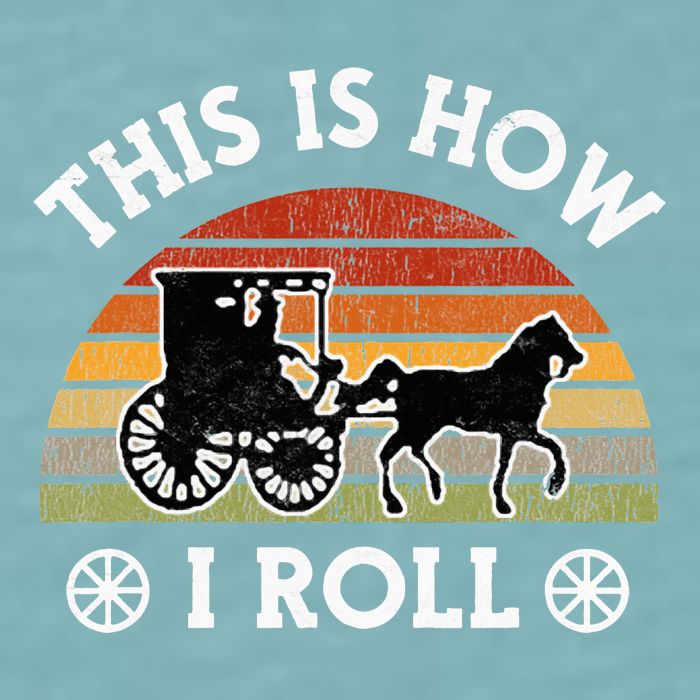 Funny Amish Horse & Buggy This Is How I Roll Lancaster Pa. Sueded Cloud Jersey T-Shirt