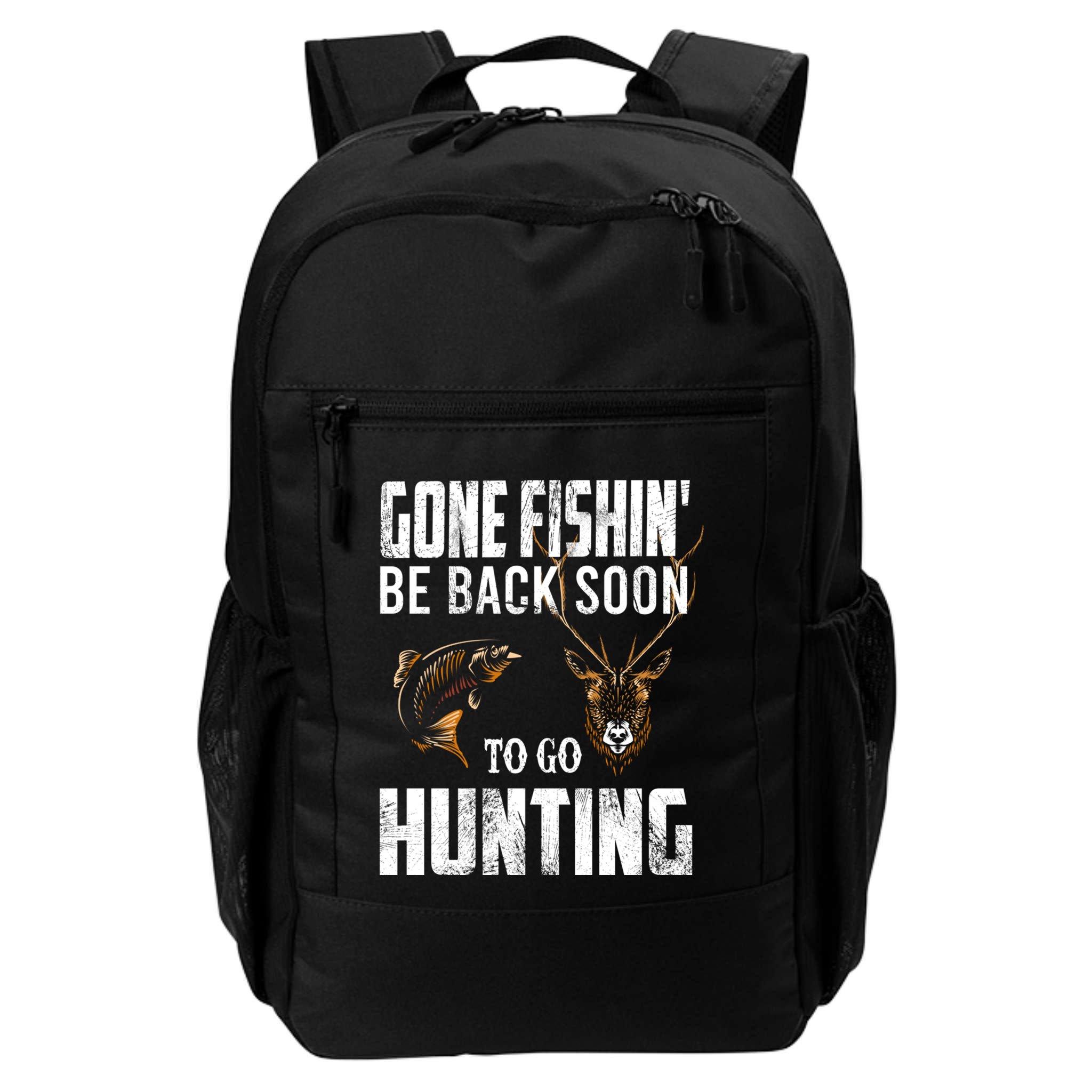 Fishing And Hunting Funny Fish Deer Hunter Gag Gift Great Gift Backpack