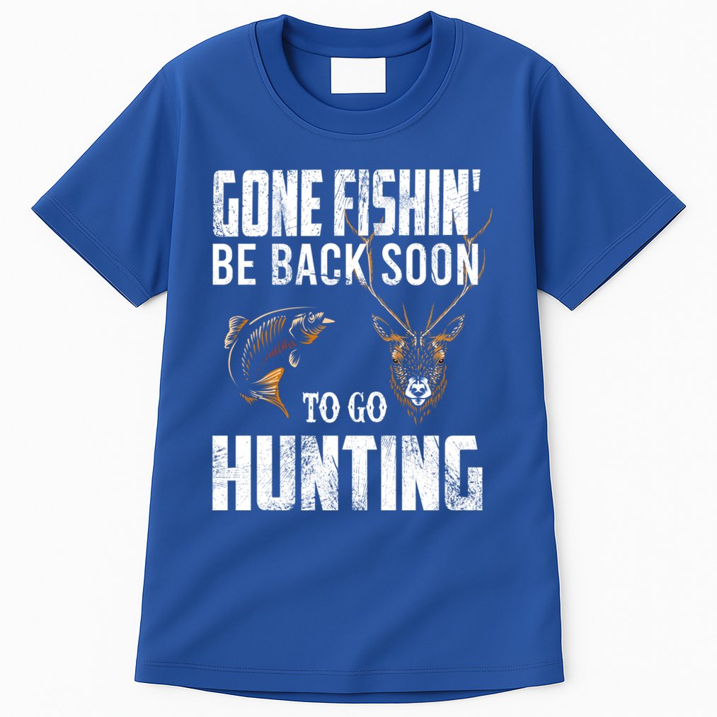 Fishing And Hunting Funny Fish Deer Hunter Gag Gift Great Gift Tall T-Shirt