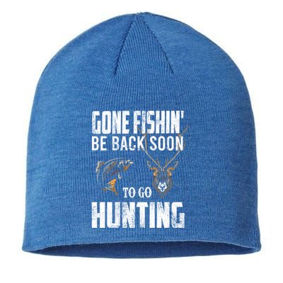 Fishing And Hunting Funny Fish Deer Hunter Gag Gift Great Gift Sustainable Beanie