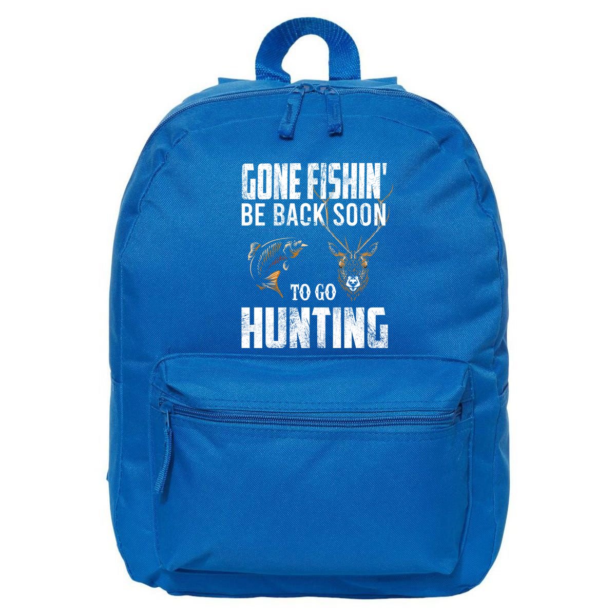 Fishing And Hunting Funny Fish Deer Hunter Gag Gift Great Gift 16 in Basic Backpack