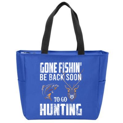 Fishing And Hunting Funny Fish Deer Hunter Gag Gift Great Gift Zip Tote Bag