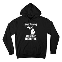 Funny Americas High Five State Of Michigan Gift Men Women Hoodie