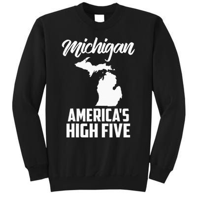 Funny Americas High Five State Of Michigan Gift Men Women Sweatshirt