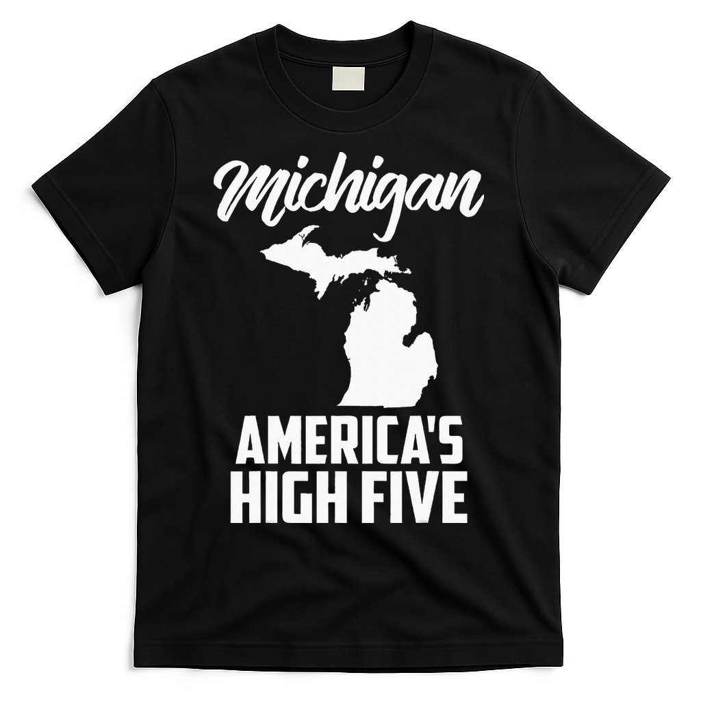 Funny Americas High Five State Of Michigan Gift Men Women T-Shirt